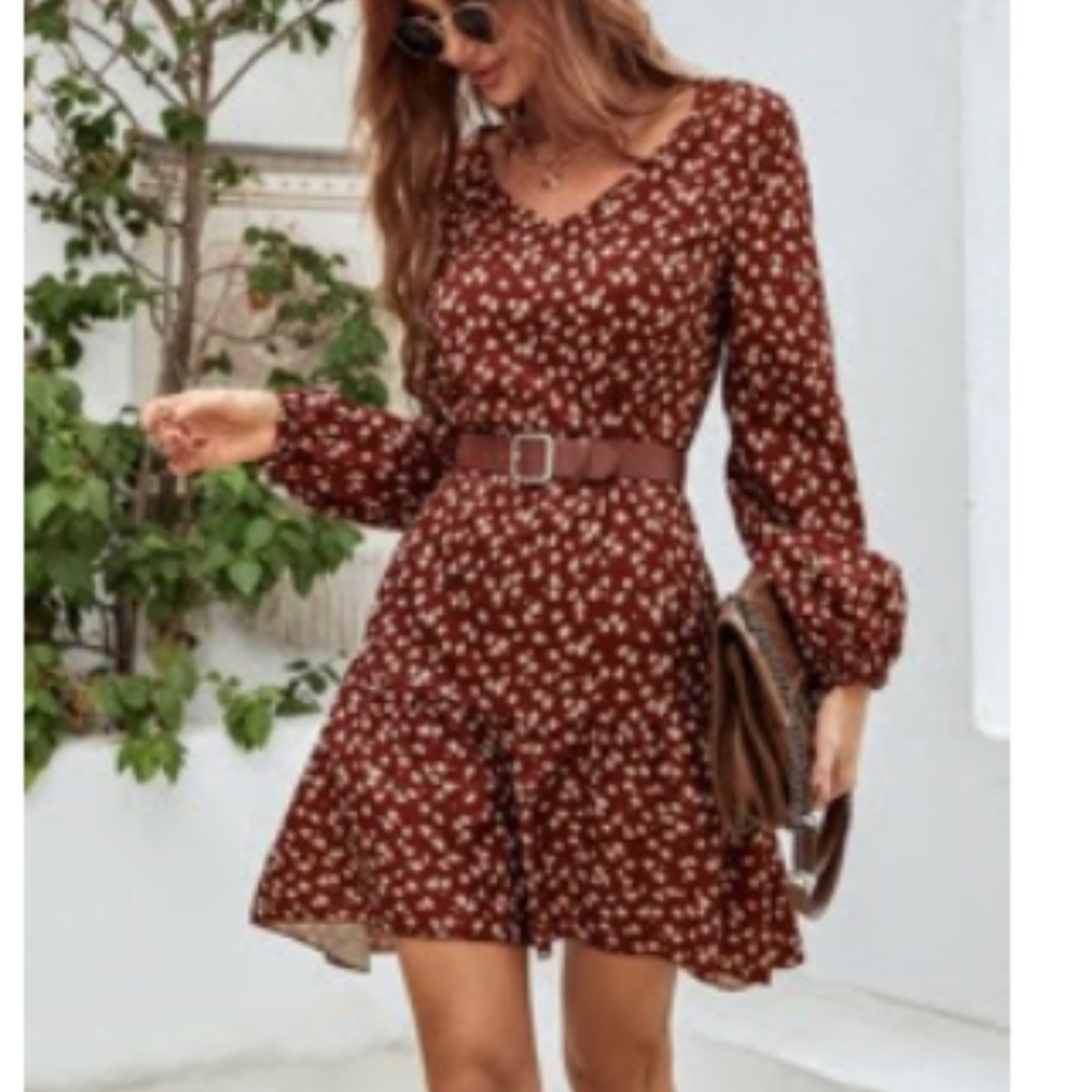 New missing tag loose burgundy dress